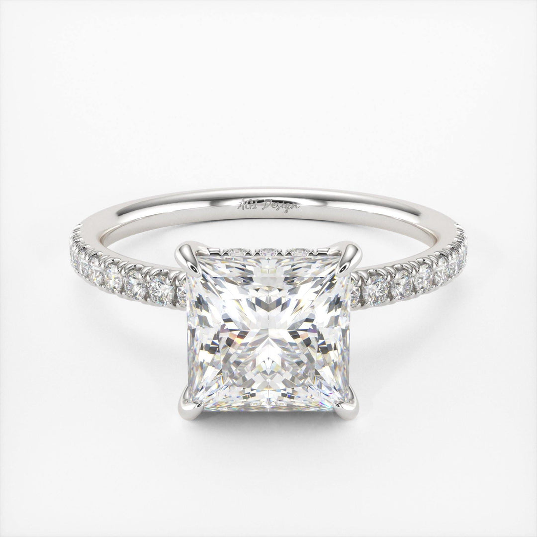 AGIDesignShop Anne Princess Cut Moissanite Engagement Ring