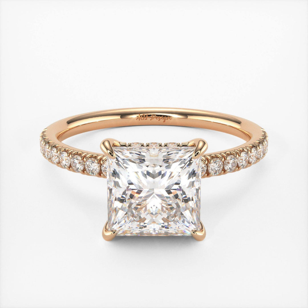 AGIDesignShop Anne Princess Cut Moissanite Engagement Ring