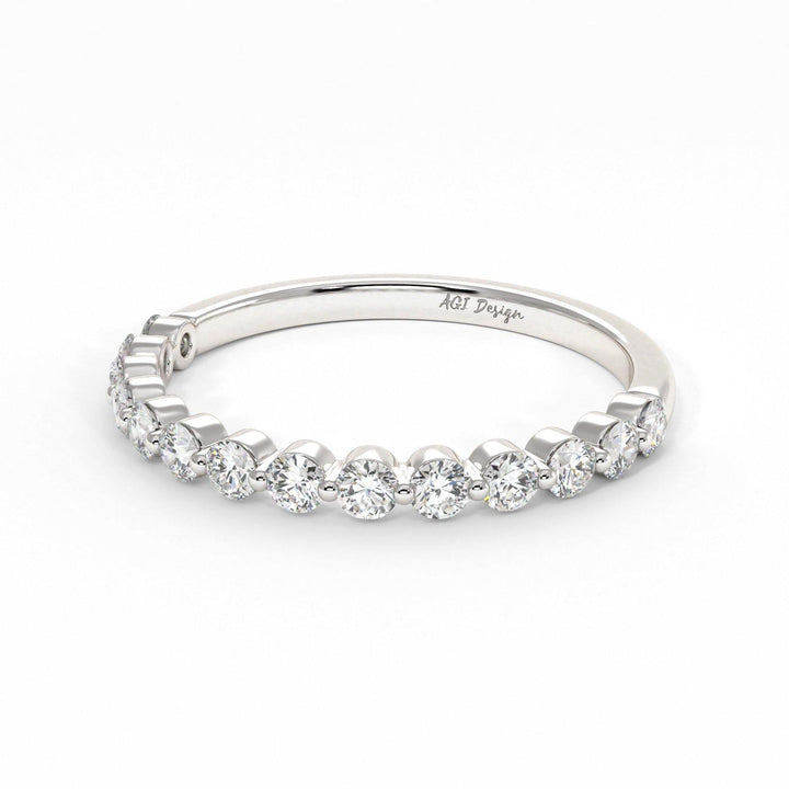 AGIDesignShop April Floating Lab-Created Diamonds Semi-Eternity Band