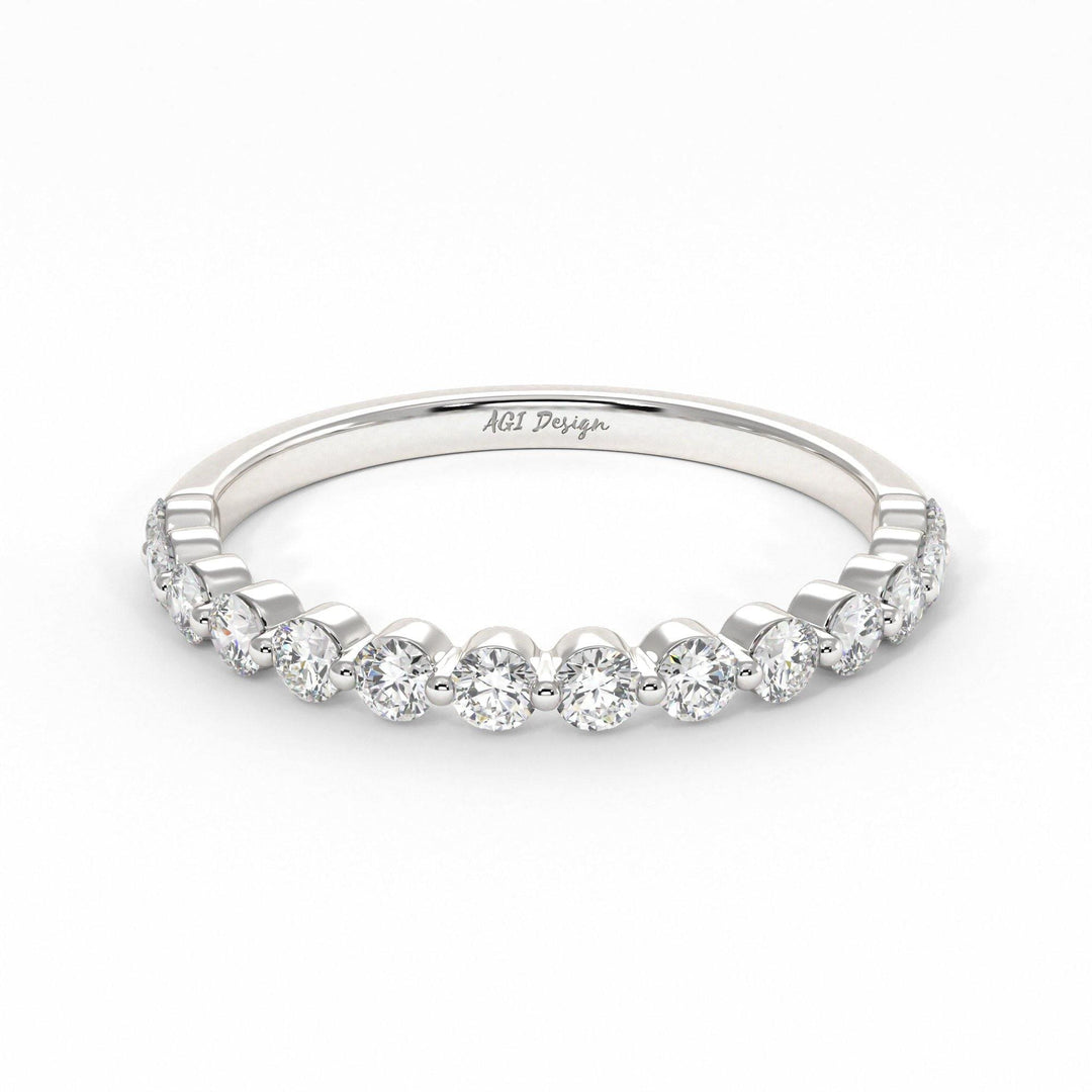 AGIDesignShop April Floating Lab-Created Diamonds Semi-Eternity Band
