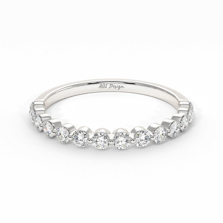 AGIDesignShop April Floating Lab-Created Diamonds Semi-Eternity Band