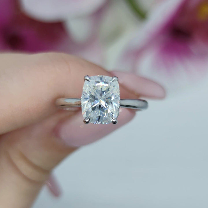AGIDesignShop Bella Elongated Cushion Moissanite Engagement Ring