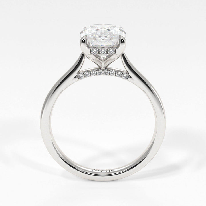 AGIDesignShop Bella Elongated Cushion Moissanite Engagement Ring