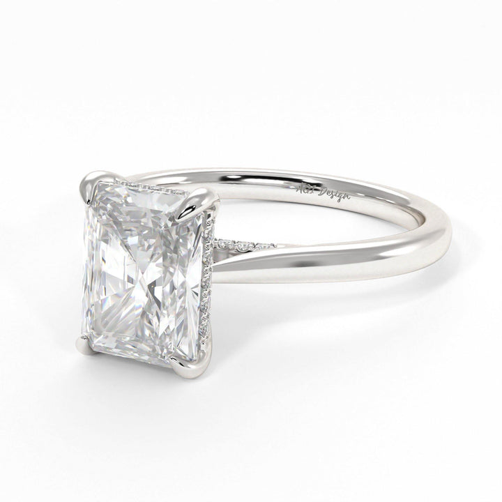 AGIDesignShop Bella Radiant/Emerald Moissanite Engagement Ring