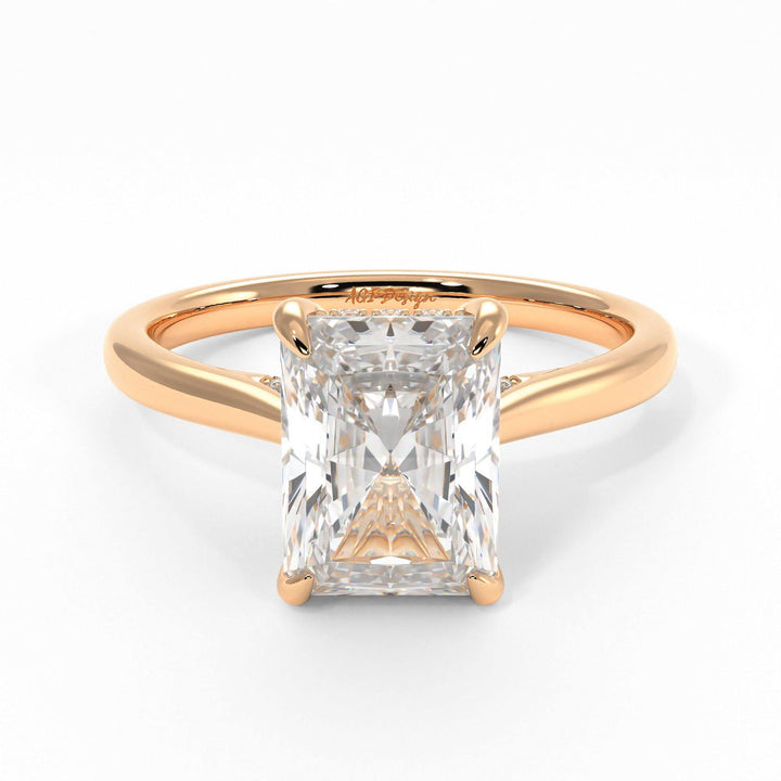 AGIDesignShop Bella Radiant/Emerald Moissanite Engagement Ring