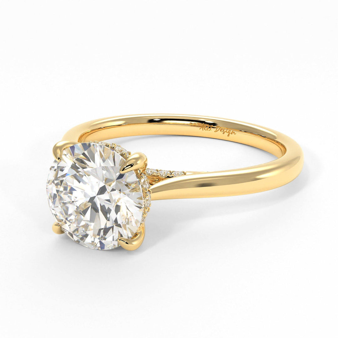 AGIDesignShop Bella Round Moissanite Engagement Ring