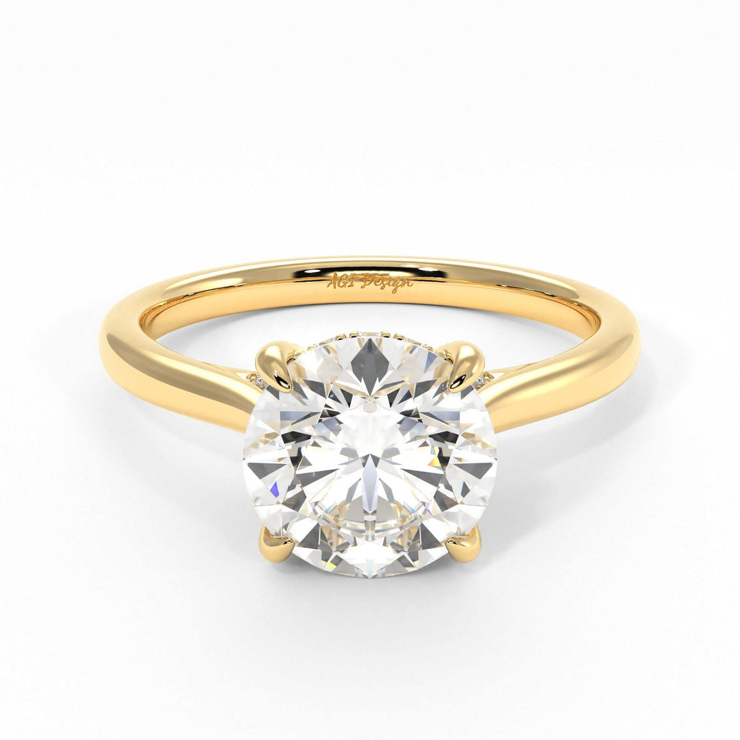 AGIDesignShop Bella Round Moissanite Engagement Ring