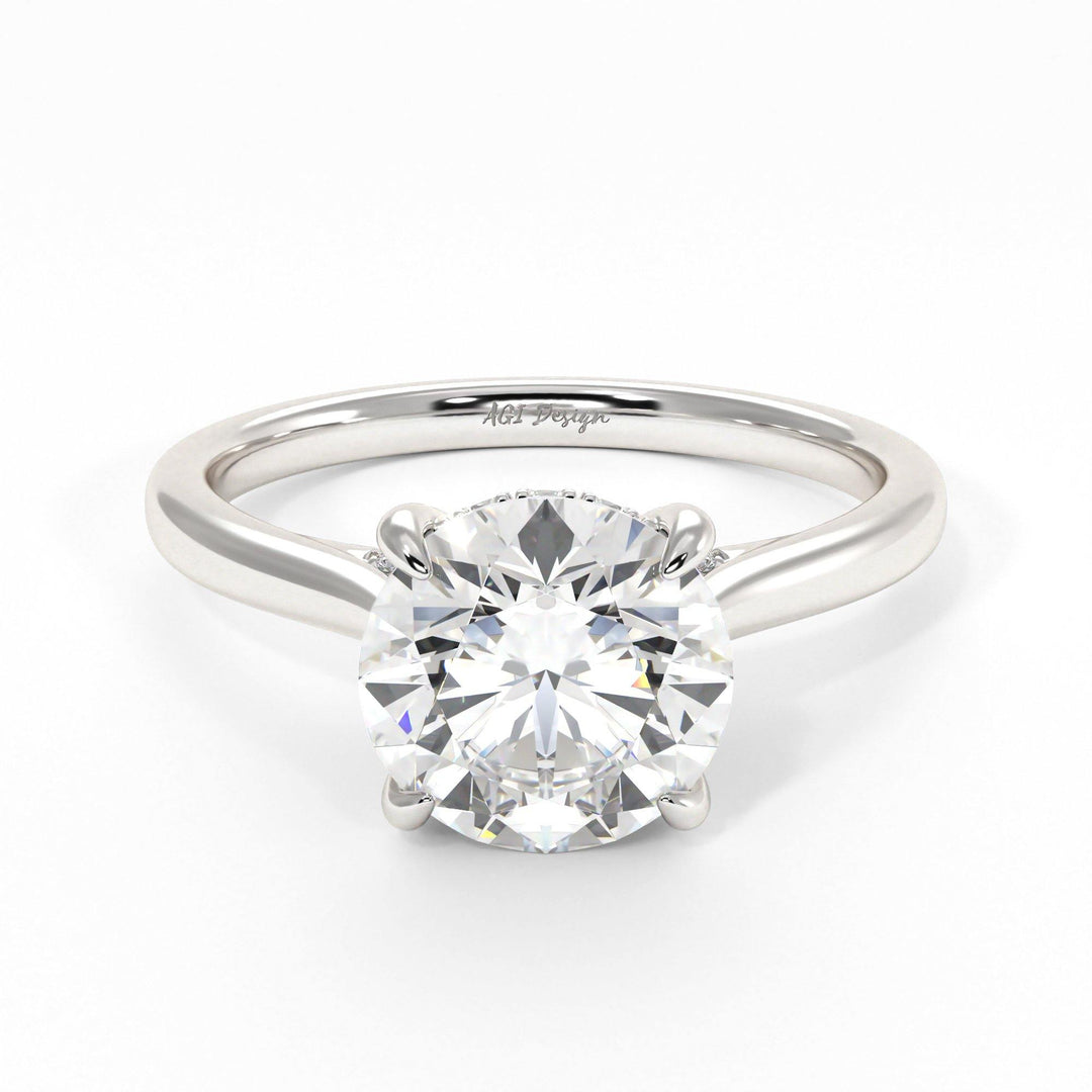 AGIDesignShop Bella Round Moissanite Engagement Ring
