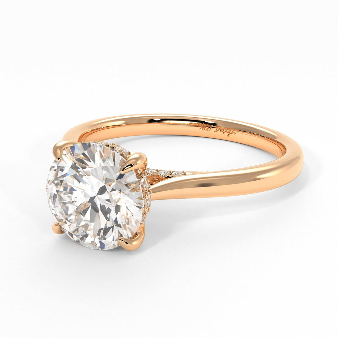 AGIDesignShop Bella Round Moissanite Engagement Ring