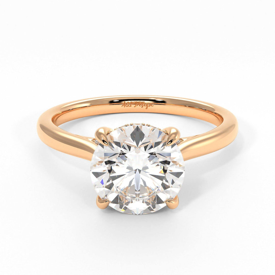 AGIDesignShop Bella Round Moissanite Engagement Ring
