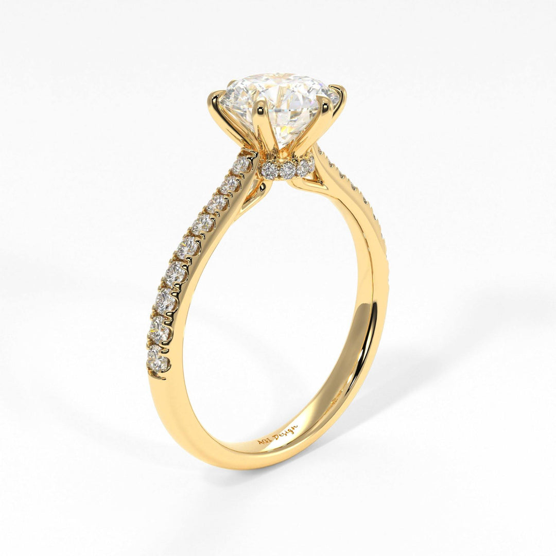 AGIDesignShop Carol Round Moissanite Collar Engagement Ring