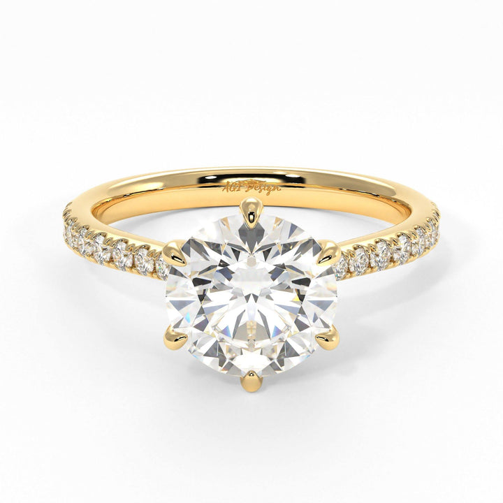 AGIDesignShop Carol Round Moissanite Collar Engagement Ring