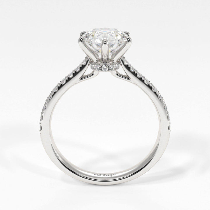 AGIDesignShop Carol Round Moissanite Collar Engagement Ring