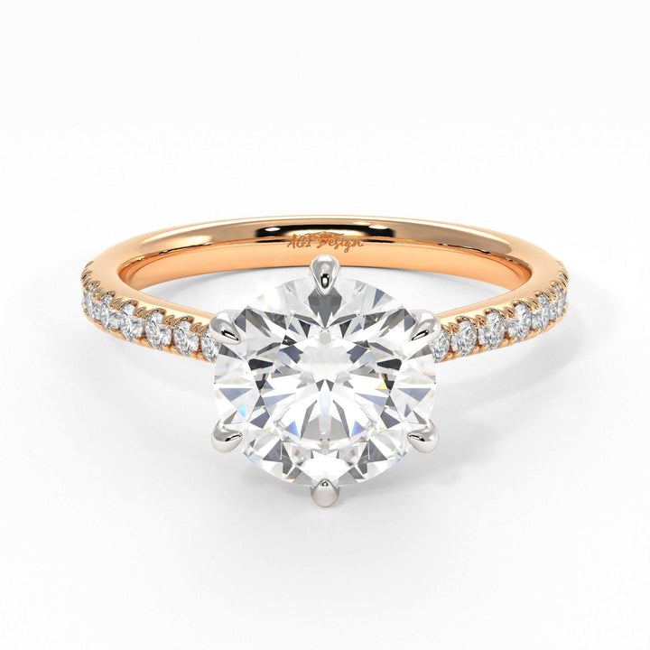 AGIDesignShop Carol Round Moissanite Collar Engagement Ring
