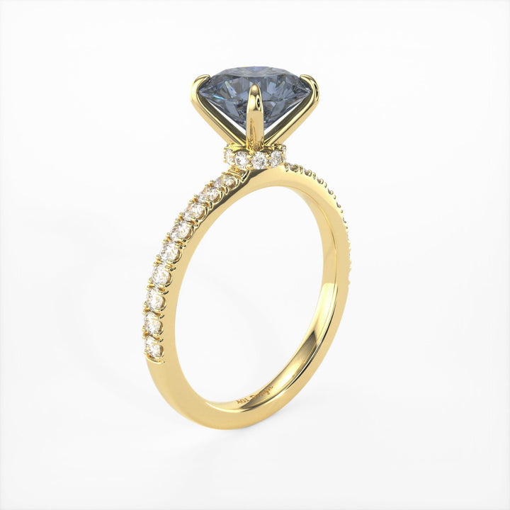 AGI Design Catarina Round Grey Moissanite Engagement Ring