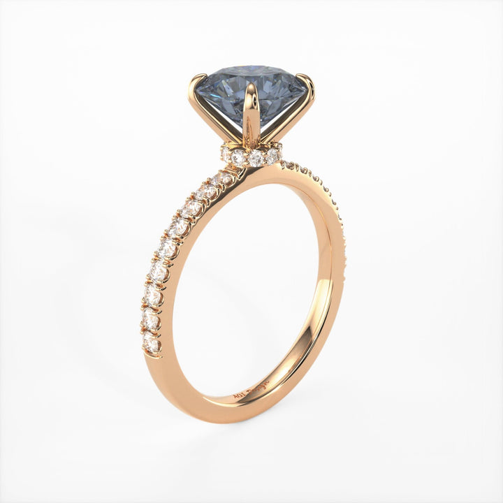 AGI Design Catarina Round Grey Moissanite Engagement Ring