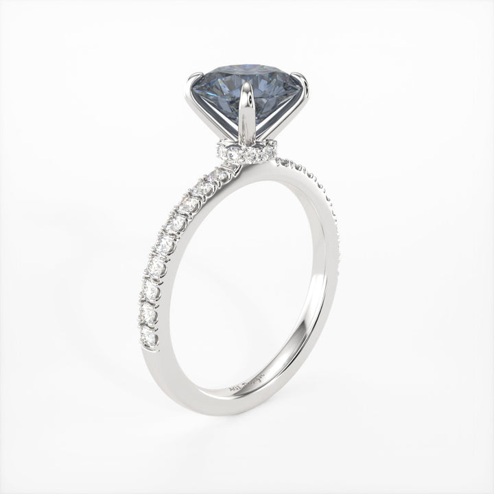 AGI Design Catarina Round Grey Moissanite Engagement Ring