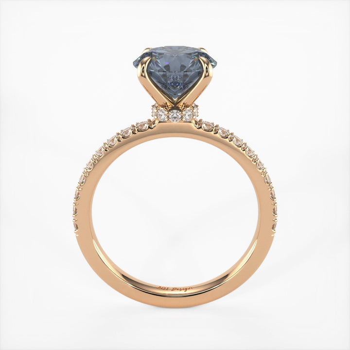 AGI Design Catarina Round Grey Moissanite Engagement Ring