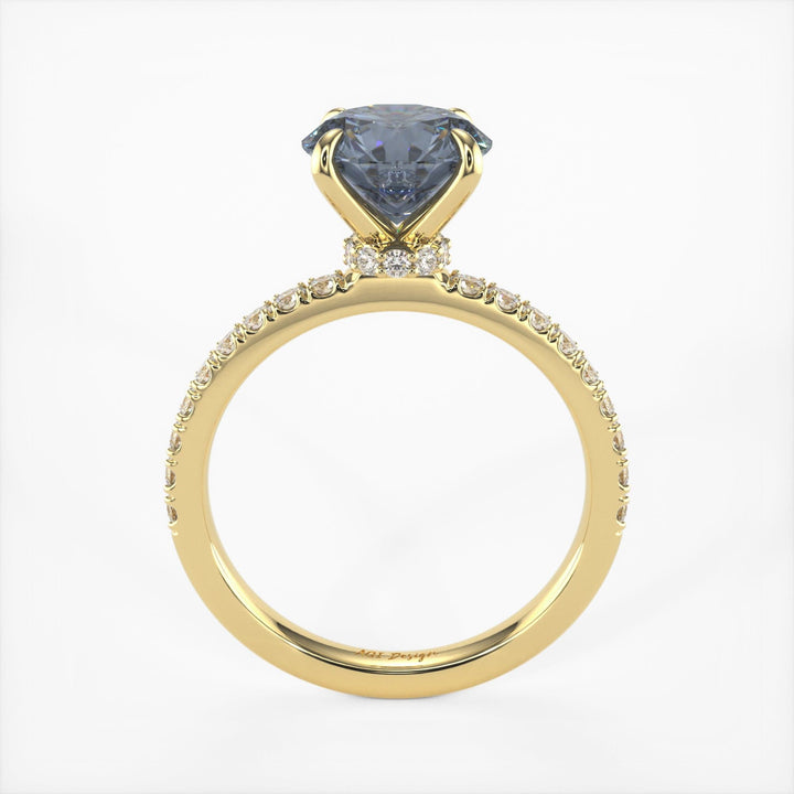 AGI Design Catarina Round Grey Moissanite Engagement Ring