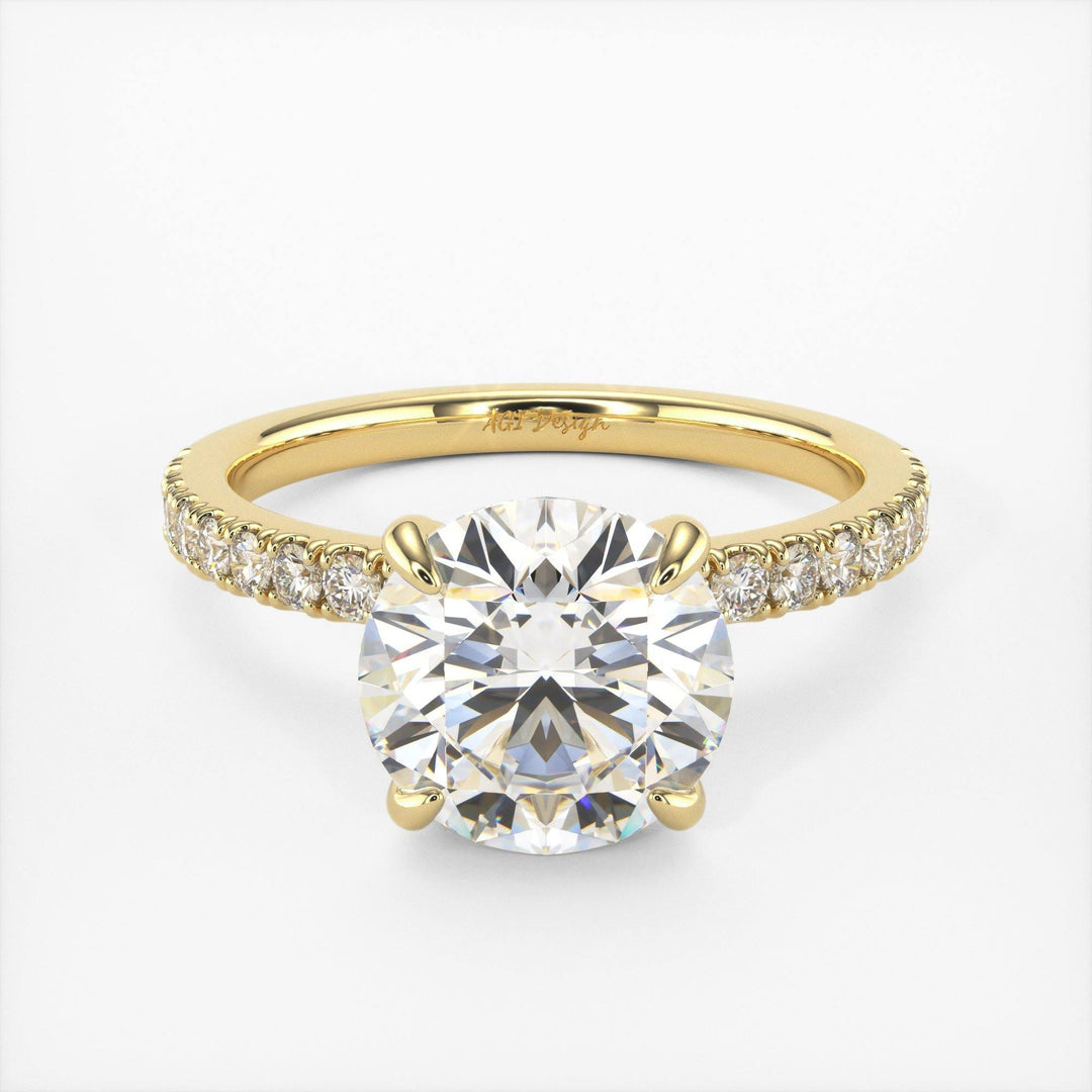 AGIDesignShop Catarina Round Moissanite  Engagement Ring