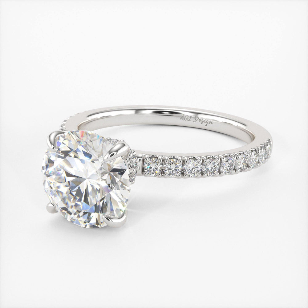 AGIDesignShop Catarina Round Moissanite  Engagement Ring
