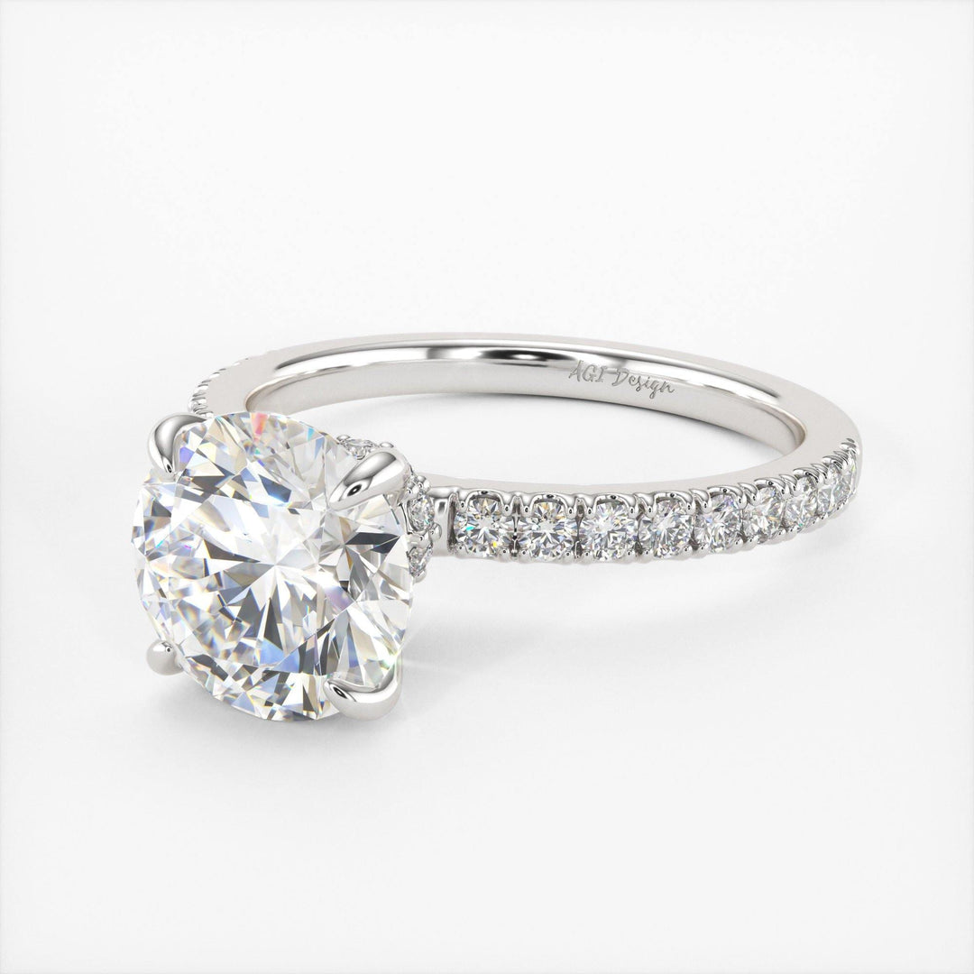 AGIDesignShop Catarina Round Moissanite  Engagement Ring