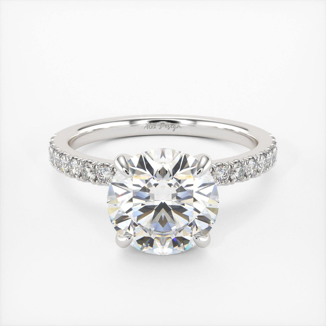 AGIDesignShop Catarina Round Moissanite  Engagement Ring