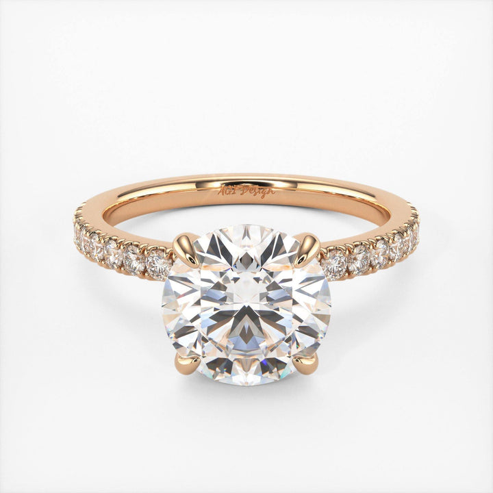 AGIDesignShop Catarina Round Moissanite  Engagement Ring