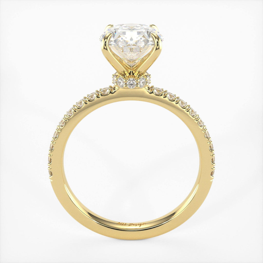 AGIDesignShop Cathy Oval Moissanite Collar Engagement Ring