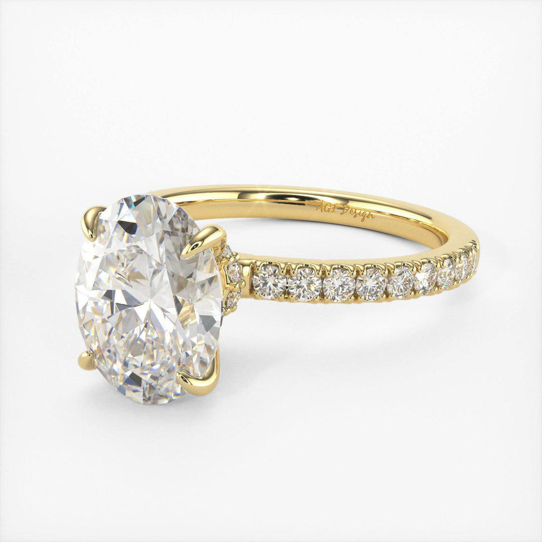 AGIDesignShop Cathy Oval Moissanite Collar Engagement Ring