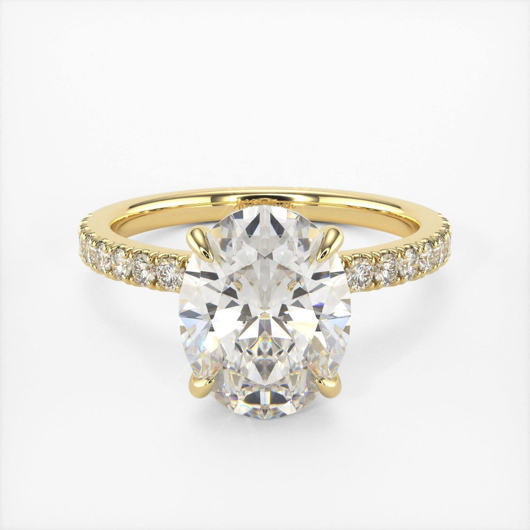 AGIDesignShop Cathy Oval Moissanite Collar Engagement Ring