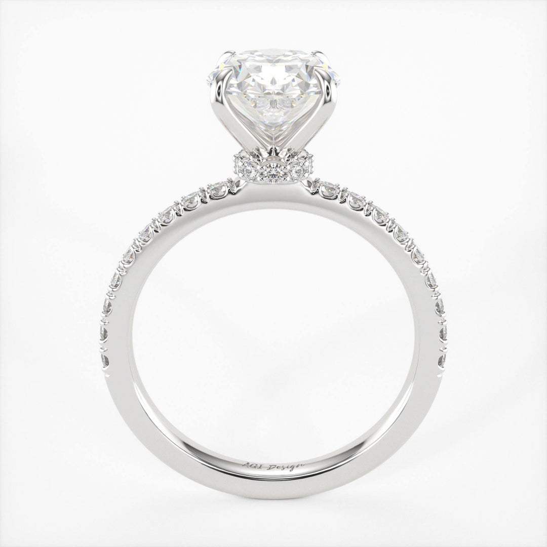 AGIDesignShop Cathy Oval Moissanite Collar Engagement Ring