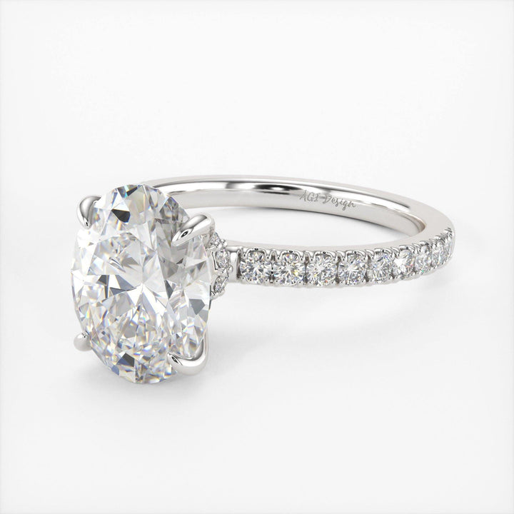 AGIDesignShop Cathy Oval Moissanite Collar Engagement Ring