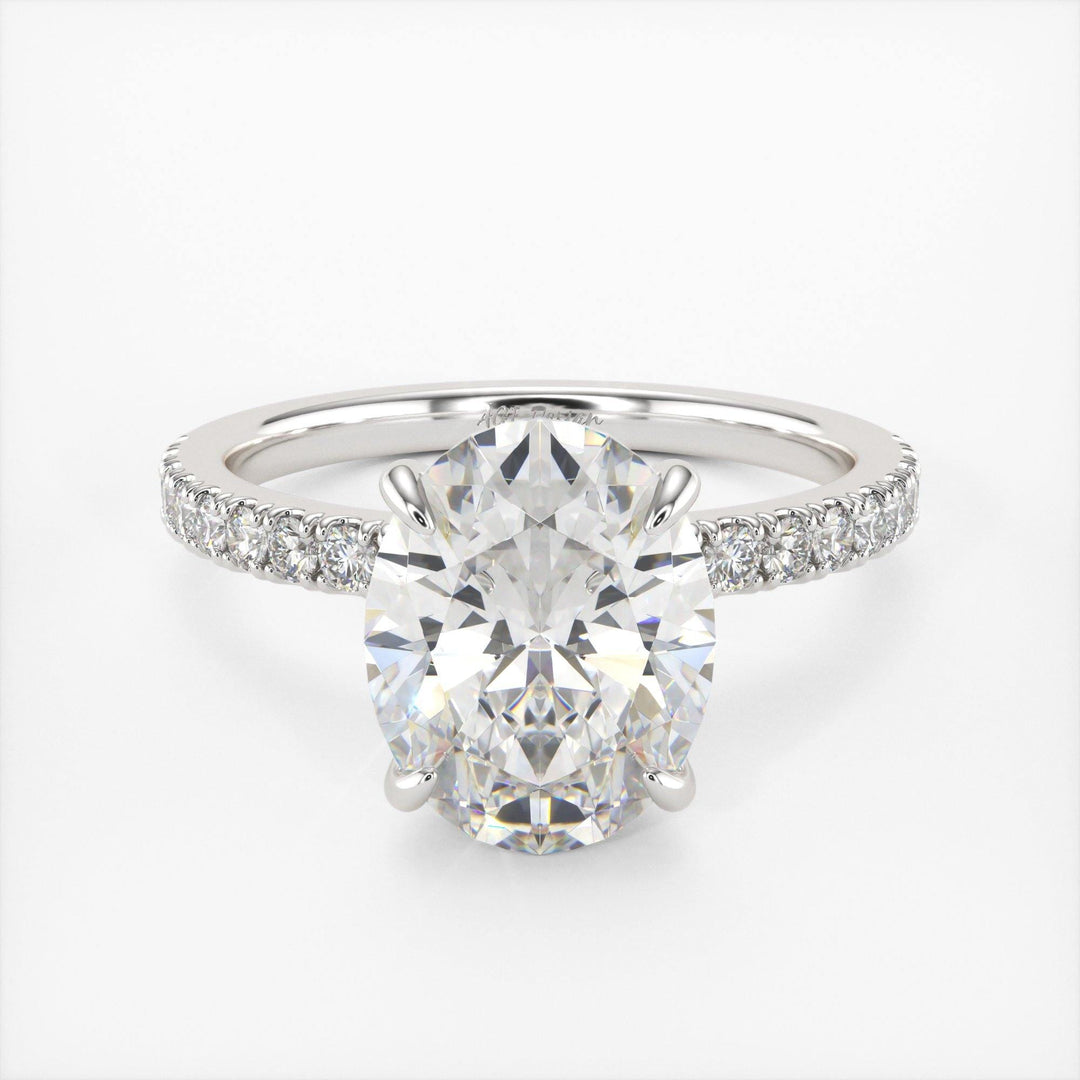 AGIDesignShop Cathy Oval Moissanite Collar Engagement Ring