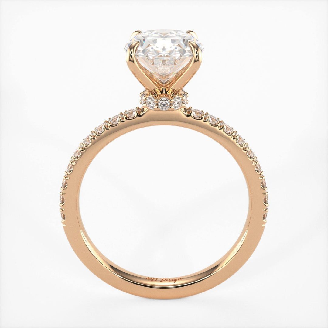 AGIDesignShop Cathy Oval Moissanite Collar Engagement Ring