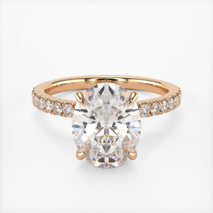 AGIDesignShop Cathy Oval Moissanite Collar Engagement Ring