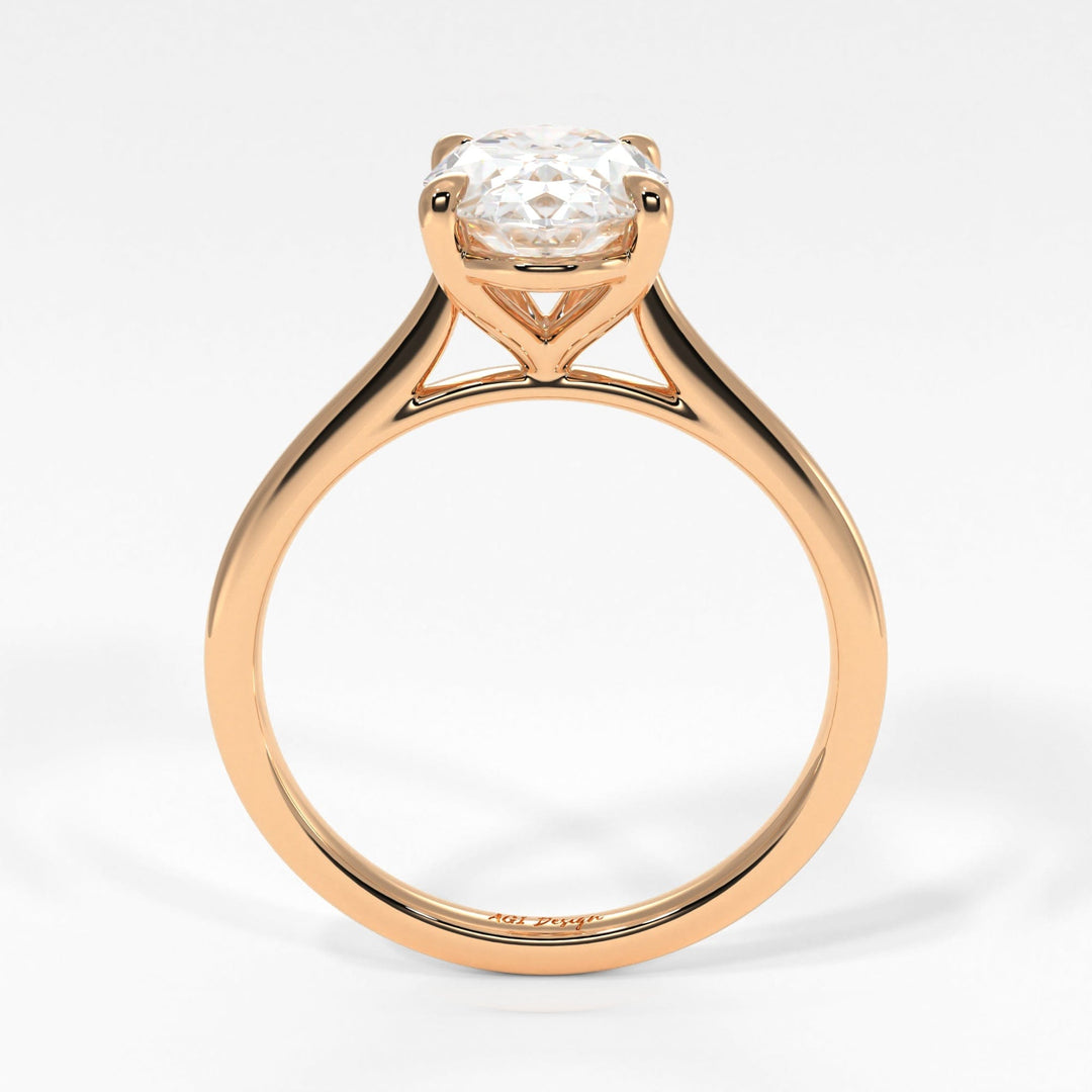 AGIDesignShop Chloe Oval Moissanite  Engagement Ring