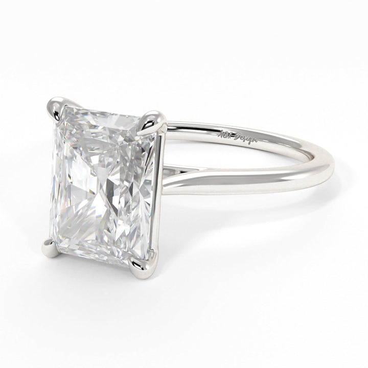 AGIDesignShop Chloe Radiant/Emerald Moissanite  Engagement Ring