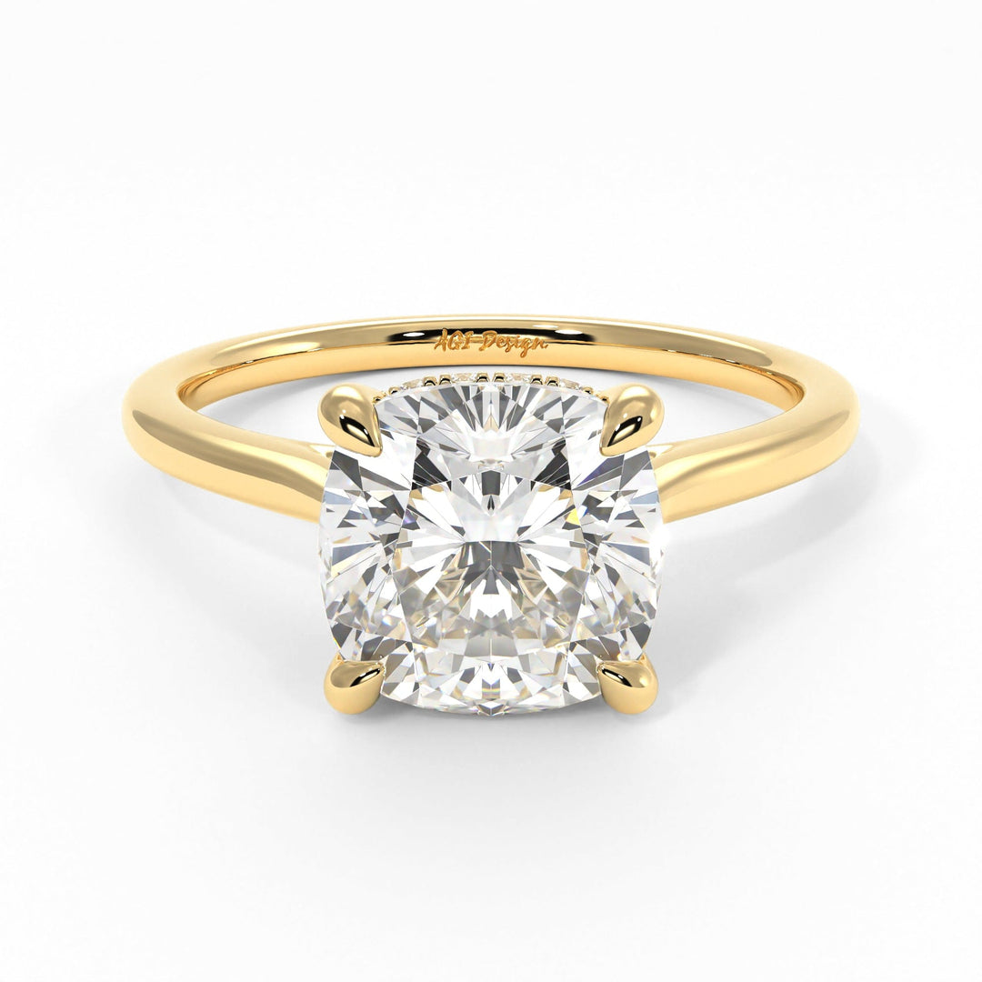 AGIDesignShop Claire Cushion Cut Moissanite Engagement Ring