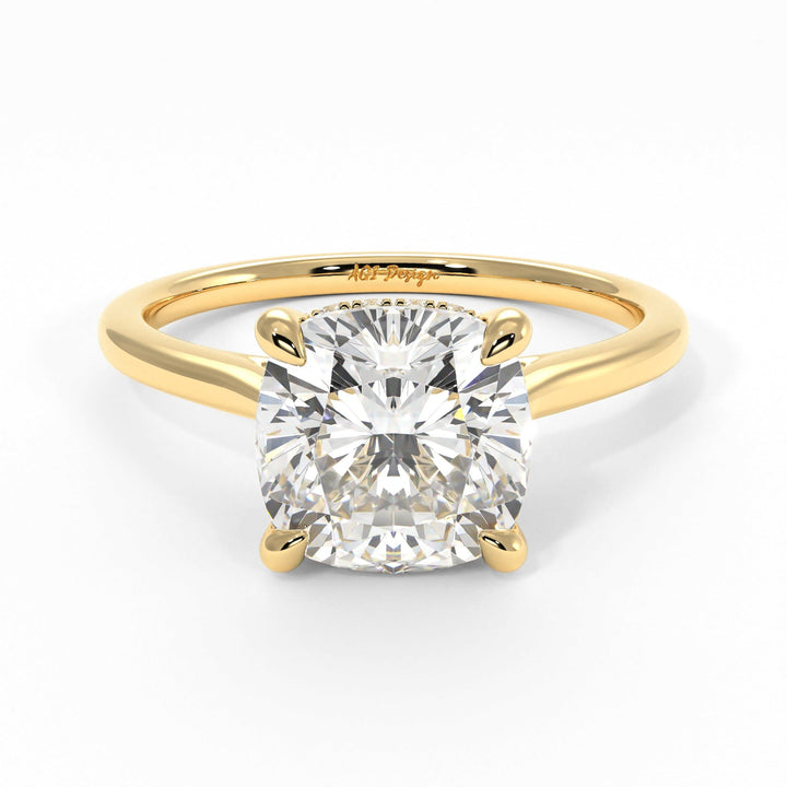 AGIDesignShop Claire Cushion Cut Moissanite Engagement Ring
