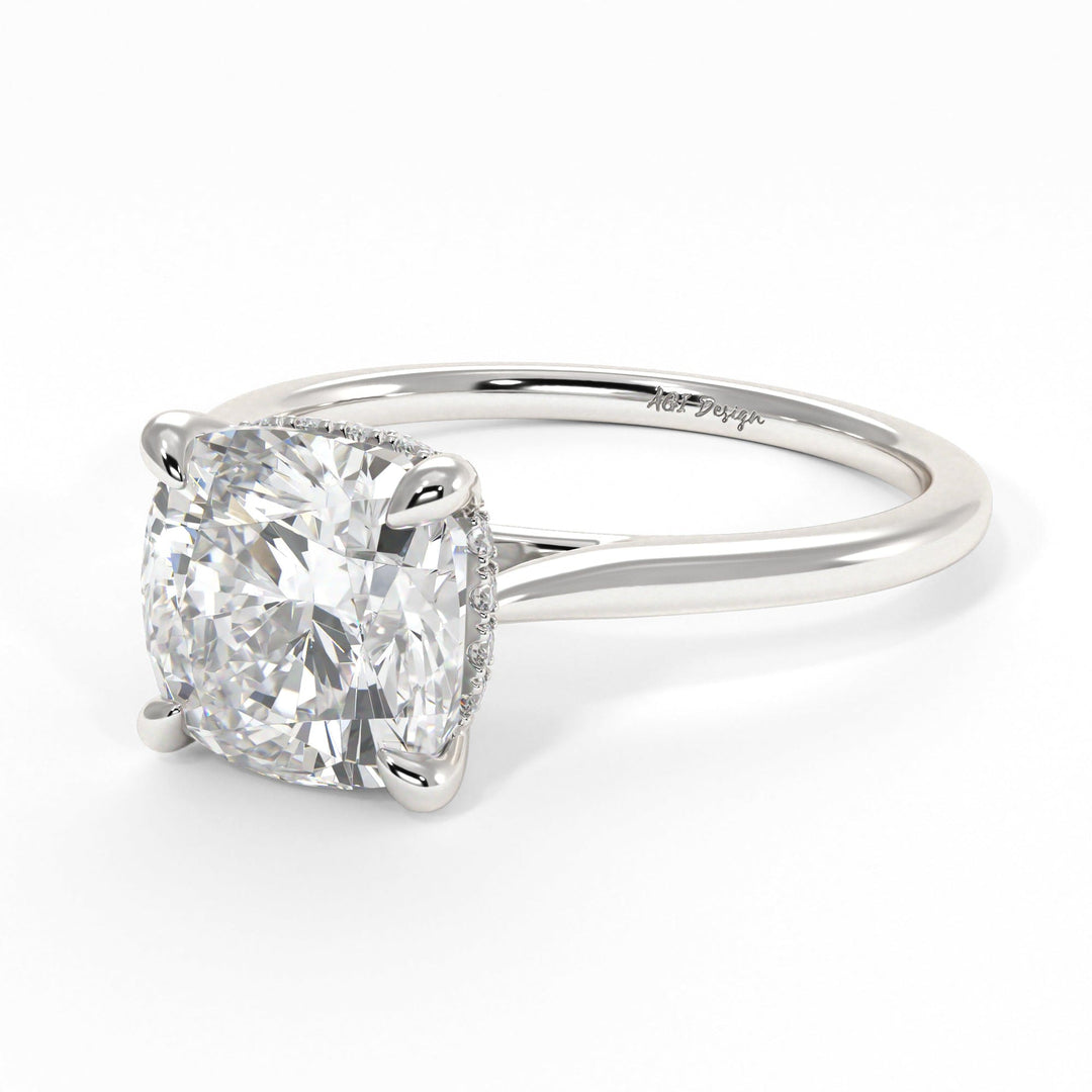 AGIDesignShop Claire Cushion Cut Moissanite Engagement Ring