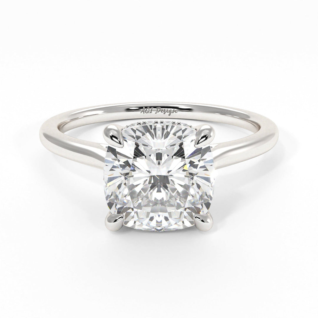 AGIDesignShop Claire Cushion Cut Moissanite Engagement Ring