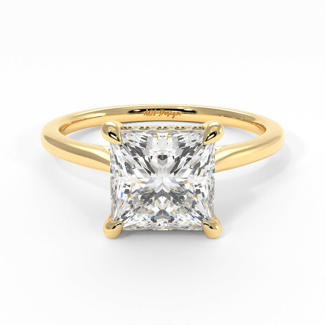 AGIDesignShop Claire Princess Cut Moissanite Engagement Ring