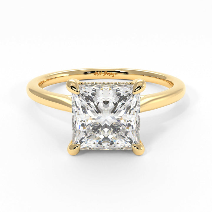 AGIDesignShop Claire Princess Cut Moissanite Engagement Ring