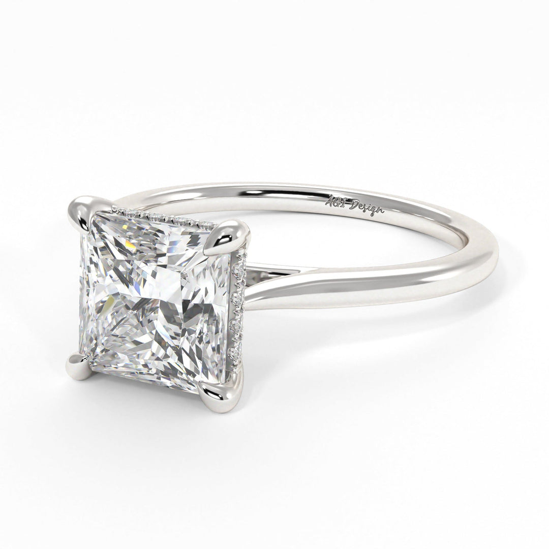 AGIDesignShop Claire Princess Cut Moissanite Engagement Ring