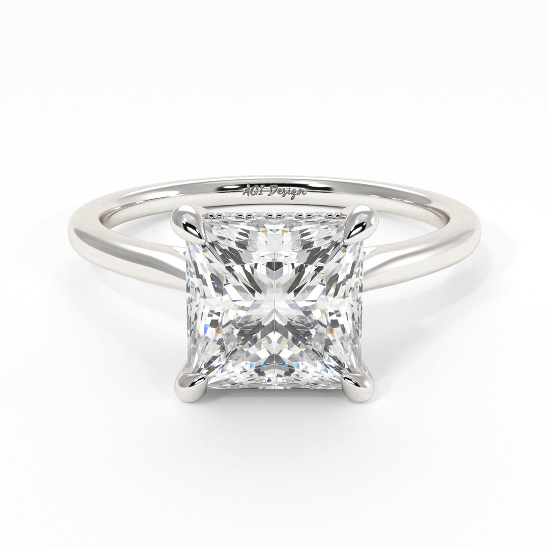 AGIDesignShop Claire Princess Cut Moissanite Engagement Ring