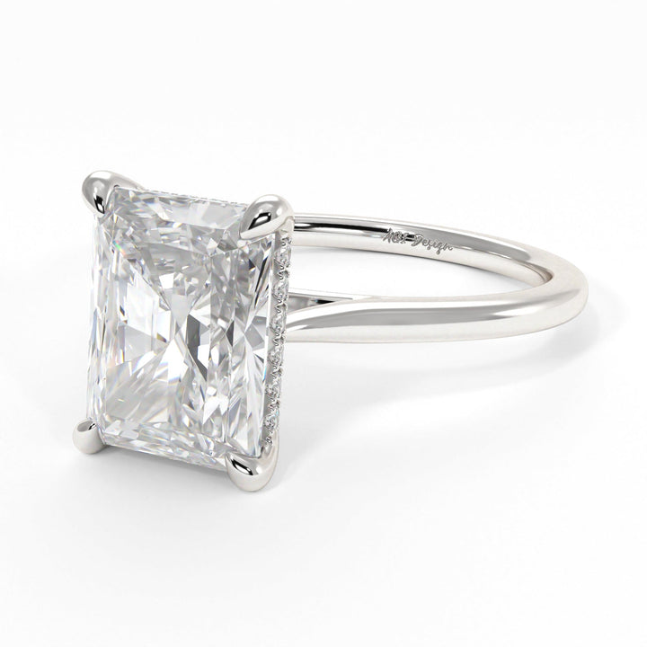 AGIDesignShop Claire Radiant/Emerald Moissanite  Engagement Ring