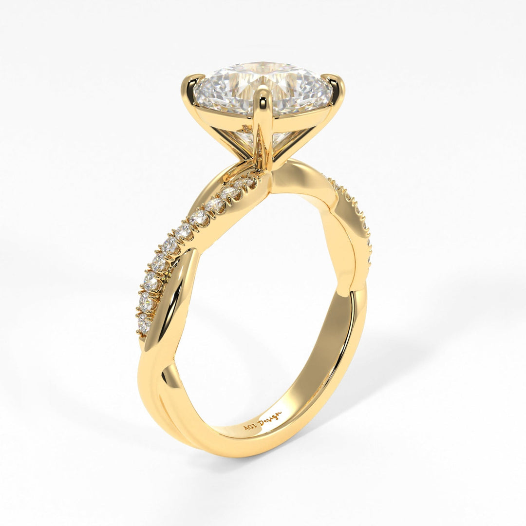 AGIDesignShop Claudia Cushion Cut Moissanite Engagement Ring