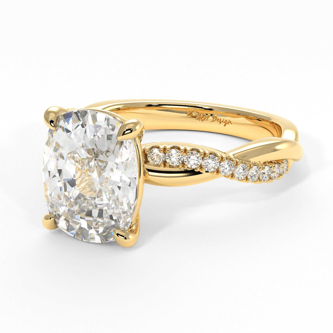 AGIDesignShop Claudia Elongated Cushion Moissanite  Engagement Ring