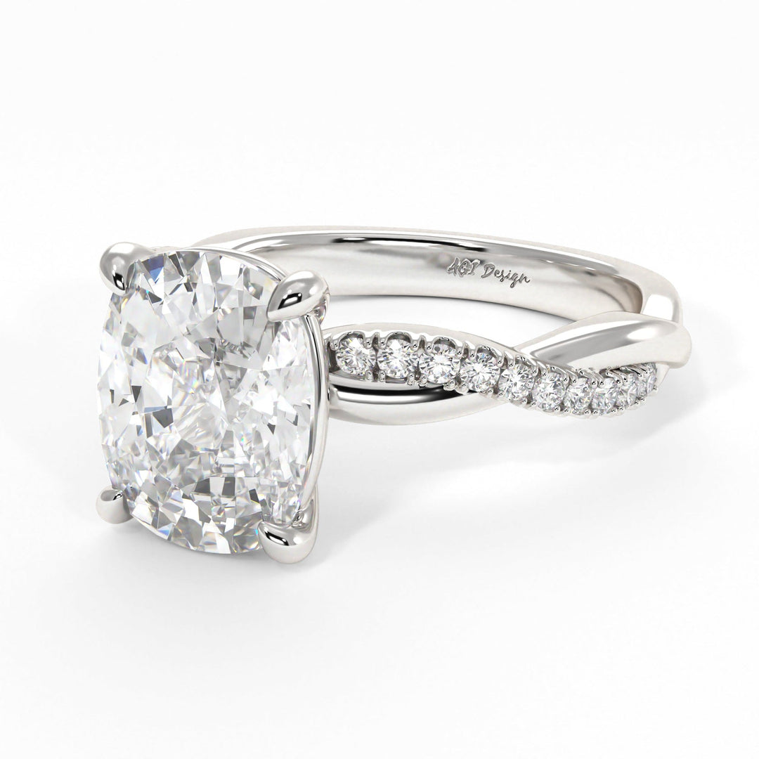 AGIDesignShop Claudia Elongated Cushion Moissanite  Engagement Ring